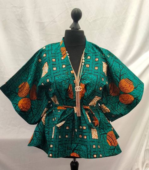 Stylish Handmade Ankara Kimono Top/jacket - Etsy Canada Kitenge Jackets For Women, Stylish Kimono Ankara Styles, Afican Dresses, Kimono Ankara Styles, Kimono Jacket Outfit, Ankara Jackets For Women, Ankara Kimono Style, Ankara Kimono Jacket, Ankara Tops Blouses