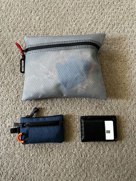 County Comm first aid pouch compared to ALPAKA Zip Pouch Pro (left) and my slim wallet (right). First Aid Pouch, Slim Wallet, Zip Pouch, First Aid, Pouch, Wallet