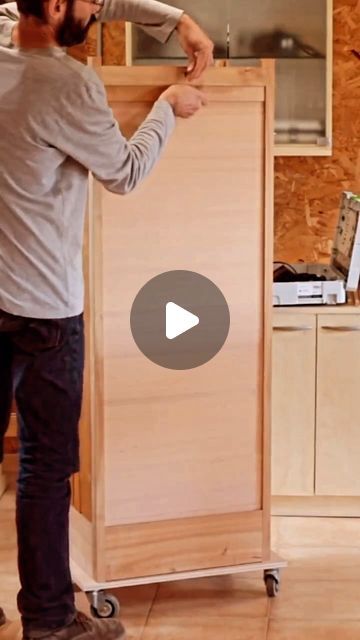 Eco Woodworks Guide on Instagram: "DIY the Collapsible Way! 🚪🔧 Dive into this video to learn how to create a wooden cabinet with a clever collapsible door. It’s a fantastic space-saving design, perfect for adding a unique touch to your home. This project is all about bringing innovative DIY woodworking to life!  Ready to embark on this space-efficient journey? Grab our FREE 440-page woodworking guide for detailed instructions. Click the link in our bio.  dm for credit or removal request (no copyright infringements intended)  #woodworking #diycabinet #collapsibledoor #spaceefficiency #homemade #furnituremaking #woodcraft #diyproject" Collapsible Door, Door For Small Space, Collapsible Furniture, Space Efficient, Wooden Cabinet, Woodworking Guide, Wood Furniture Diy, Small Projects, Instagram Diy