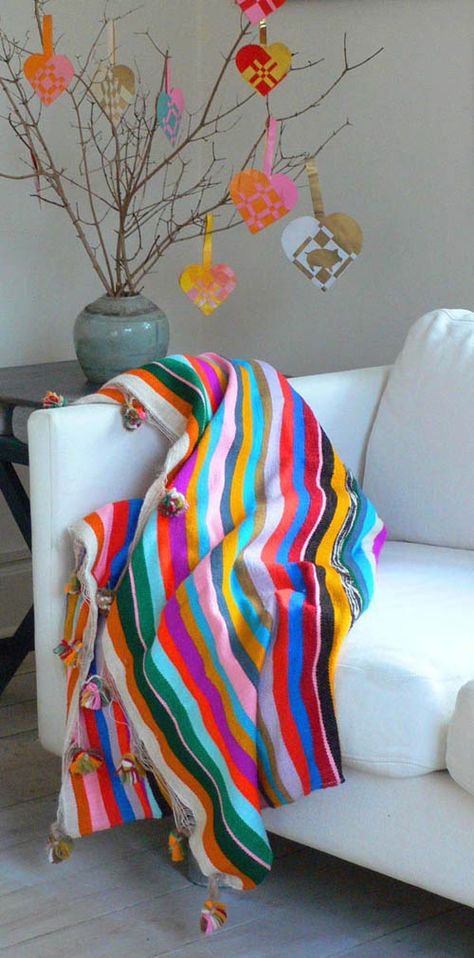 Colorful Throw Wallpaper Trim, Mexico Wallpaper, Deco Boheme, What It Takes, Design Project, Color Inspiration, Home Deco, Bright Colors, Blankets & Throws