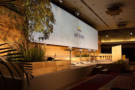 Santam Management Conference 2014 on Behance Nature Stage Design, Conference Set Design, Conference Stage Design, Sustainable Event, 3d Practice, Exhibit Design Inspiration, Stage Ideas, Event Layout, Corporate Event Design