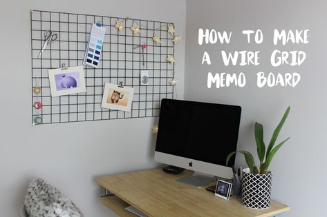 How to Make a Wire Grid Memo Board Wire Memo Board, Wire Board, Art Supply Organization, Light Grey Walls, Memory Board, Picture Boards, Diy Renovation, Teen Bedroom Decor, Craft Corner