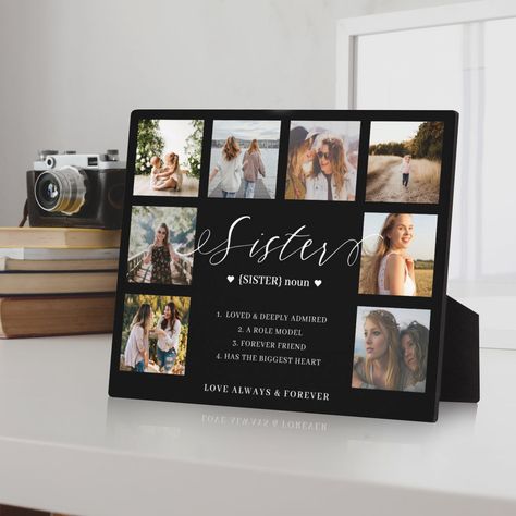 Creative Gifts For Sister, Birthday Gift Ideas For Sister Creative, Aesthetic Photo Frame Ideas, Photo Collage Ideas Gift, Photo Frame Ideas For Birthday Gift, Photo Collage Ideas Framed, Sisters Photo Frame, Sentimental Gifts For Sisters, Sister Definition