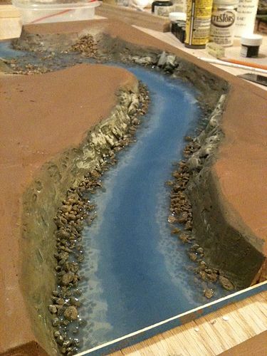 River Diorama, River Model, A River Runs Through It, Model Train Table, Modular Tile, Train Table, Warhammer Terrain, Model Train Sets, Christmas Village Display