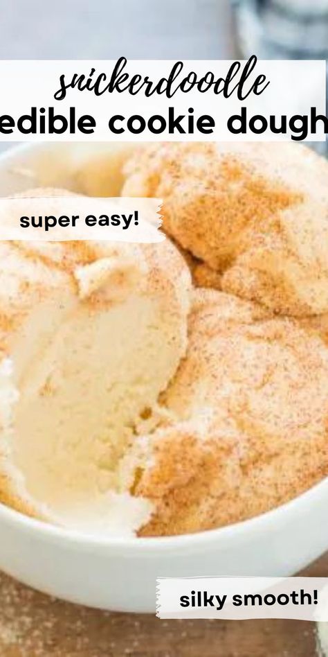 Insanely Good Snickerdoodle Edible Cookie Dough - Craving the comforting taste of snickerdoodle cookies? Look no further than our edible snickerdoodle cookie dough! This delightful recipe allows you to enjoy the classic flavors of cinnamon and sugar in a safe-to-eat form. Whether you prefer to enjoy it straight from the spoon or use it as a delicious dip for graham crackers, this edible cookie dough will have you coming back for more! Snickerdoodle Edible Cookie Dough, Dip For Graham Crackers, Eggless Peanut Butter Cookies, Snickerdoodle Cookie Dough, How To Make Flour, Eggless Cookie Dough, Cookie Dough To Eat, Edible Cookie Dough Recipe, Snickerdoodle Cookie