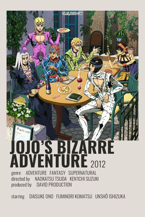 Jjba Golden Wind, Adventure Minimalist, Jojo's Bizarre Adventure Golden Wind, Adventure Poster, Anime Minimalist Poster, Adventure Anime, Anime Cover, To Watch, Anime List