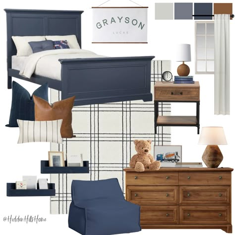 Boy Blue Room Ideas, Boys Rooms Ideas Toddler, Blue Boys Room Ideas, Blue Boys Bedroom Ideas, Preppy Boy Room, Blue Bedroom Furniture Ideas, Navy Blue Kids Bedroom, Boys Navy Bedroom Ideas, Blue Toddler Room Boy