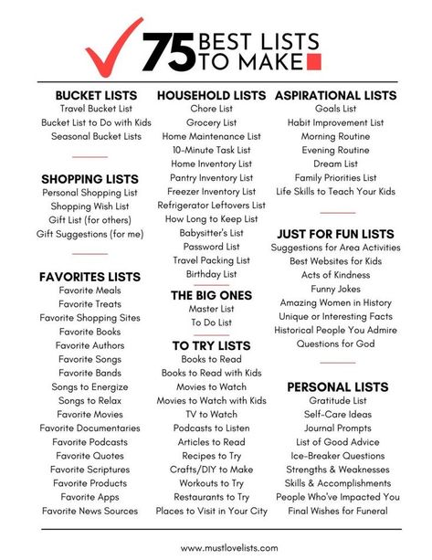 Ultimate Organization List, Get Seriously Organized List, Ultimate To Do List, My Interests List, List Of Things To Organize, Things To Make A List Of, List To Make Journal, 100 List Of Lists, List Of Interests