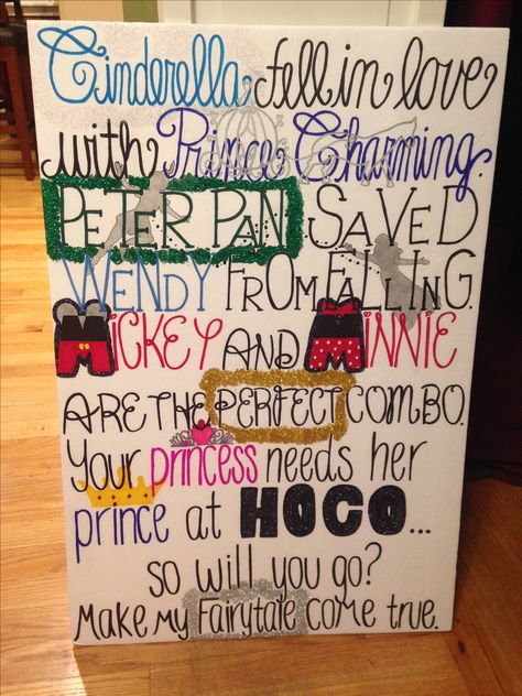 Disney themed homecoming proposal Disney Theme Hoco Proposal, Disney Dance Proposal, Disney Prom Proposal, How To Ask Your Boyfriend To Homecoming, Disney Themed Hoco Proposals, Cute Hoco Proposals Videos, Hocoming Ideas Theme, Disney Themed Promposal, Homecoming Proposal Ideas Disney