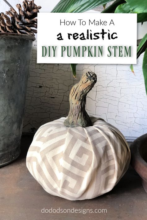 A beautiful pumpkin is nothing without an amazing stem. That's why I was obsessed to find the perfect DIY pumpkin stem idea. Nailed it! via @dododsondesigns How To Make A Pumpkin Stem, Pumpkin Stems Diy, Pumpkin Stems, Diy Pumpkins, Fall Wood Crafts, Fall Pumpkin Crafts, Dollar Tree Pumpkins, Easy Diy Ideas, Stem Crafts