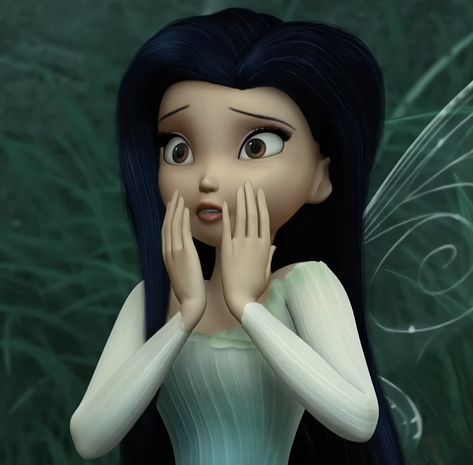 Silvermist Aesthetic Icon, Silver Mist Aesthetic, Silver Mist Tinkerbell, Silvermist Icon, Silvermist Pfp, Tinkerbell Pfp, Silvermist Aesthetic, Characters With Black Hair, Tinkerbell Silvermist