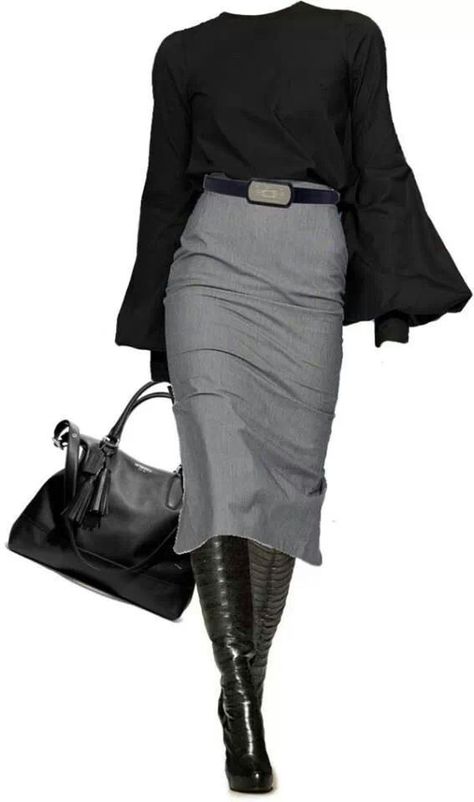 Grey Skirt, Mode Chic, Professional Attire, Ținută Casual, Looks Chic, 가을 패션, Work Attire, Fashion Mode, Business Outfits