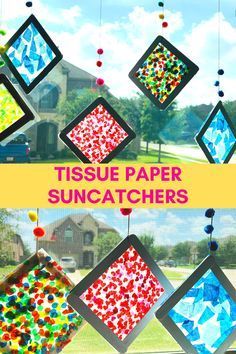 Paper Sun Catchers, Paper Suncatchers, Kunst For Barn, School Age Crafts, Paper Sun, Sun Crafts, Summer Arts And Crafts, Tissue Paper Crafts, Window Crafts