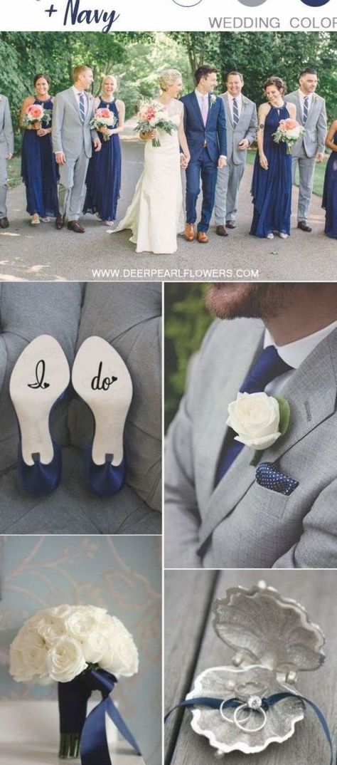 Color Ideas Wedding, Navy Gray Wedding, Navy Wedding Theme, Light Gray Wedding, Midnight Blue Wedding, Navy Blue Wedding Theme, Grey Wedding Theme, Navy Wedding Colors, Gray Wedding Colors