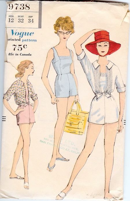 Easy Sew Dress, Vintage Bathing Suit Patterns, One Piece Swimsuit With Shorts, Diy Bags No Sew, Bathing Suit Patterns, 1950s Sewing Patterns, Vintage Vogue Sewing Patterns, Trendy Sewing Patterns, Vogue Vintage