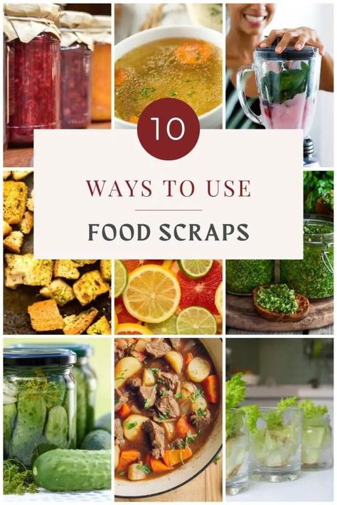 Simple Ways to Use Food Scraps for Zero Waste Cooking • Simple At Home Reuse Food Scraps, How To Use Food Scraps, No Waste Food Ideas, Zero Waste Snacks, Cooking With Scraps, No Waste Cooking, Scrappy Cooking Recipes, No Waste Recipes, Food Scrap Recipes