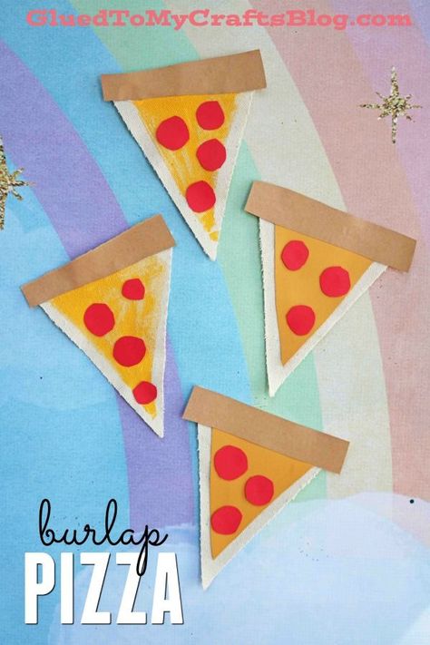 Crafts For Triangle Shape, Triangle Pizza Craft Preschool, Shapes Craft For Preschool, Food Art And Craft For Preschool, Pizza Craft For Preschool, Triangle Shape Crafts For Preschool, Triangle Art Preschool, Triangle Art For Toddlers, Triangle Activity For Preschool