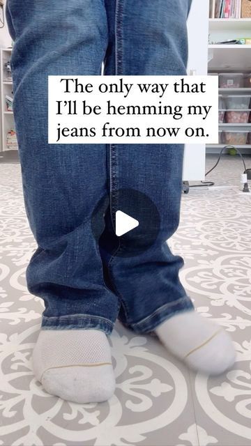 Missy Luukkonen on Instagram: "Calling anyone who’s bought the perfect jeans only to find that the length isn’t quite right….or if you’re a short girl like me they are usually 5” too long!  We all know that when you hem jeans the traditional way, the look like they have been hemmed. The way to avoid that is to keep the original hem.   Here is how to do just that:  Put them on and cuff them up to your desired length. Stand up straight and put on some shoes to make sure you like where they hit.   Pin just above the cuff.   Then measure from the bottom of the  cuff to the bottom of the original hem. Pin this way all the way around the leg. Try them on again to be sure. When you have them on, carefully tuck the cuff up into the leg and fold the original hem down just to test the length one mor How To Hem Jeans And Keep Original Hem, Keep Original Hem On Jeans, Easy Jean Hemming, Hemming Blue Jeans With Original Hem, How To Take Up Pants In The Leg, Hem Denim Jeans How To, Take Up Jeans, Jeans Turn Up, Shorten Pants Original Hem