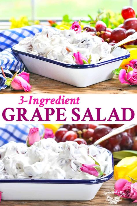 Dishes For Potluck, Recipes With Cool Whip, Grape Salad Recipe, Salad Recipes Healthy, Potluck Side Dishes, Friendsgiving Food, Grape Recipes, Fluff Desserts, Salad Salad