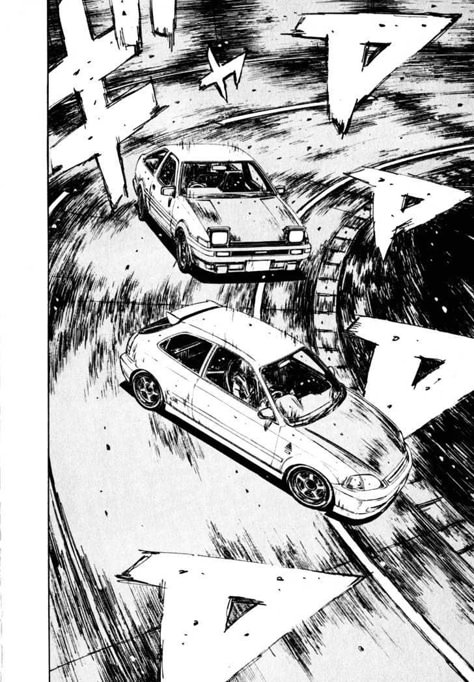 Car Manga Panel, Initial D Panels, Initial D Tattoo Anime, Initial D Manga Panels, Initial D Tattoo, Driving Drawing, Car Manga, Manga Cars, Rose Black Background