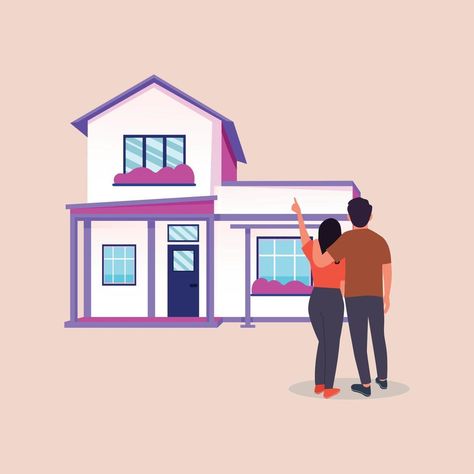 Vision Board Illustration, New House Illustration, Bday Illustration, Outside Illustration, Couple Vector, Home Vector, House Outside, Vision 2024, Army Couple