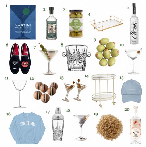 Martini Gift Basket Ideas, Martini Gift Basket, Martini Gift Ideas, Castelvetrano Olives, Martini Shaker, Judith Leiber Couture, Thrive Market, London Dry Gin, Dirty Martini