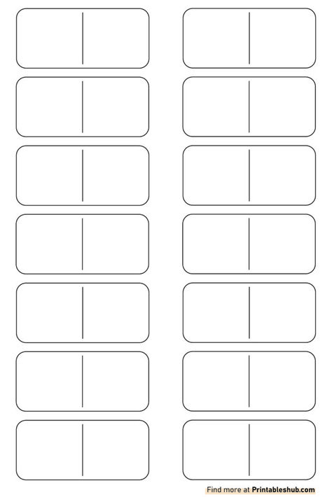 Blank Dice Template Free Printable, Dominos Math Games Free Printable, Domino Template Free Printable, Domino Template, Diy Dominoes, Dominoes Math Games, Domino Math, Blank Game Board, Domino Crafts