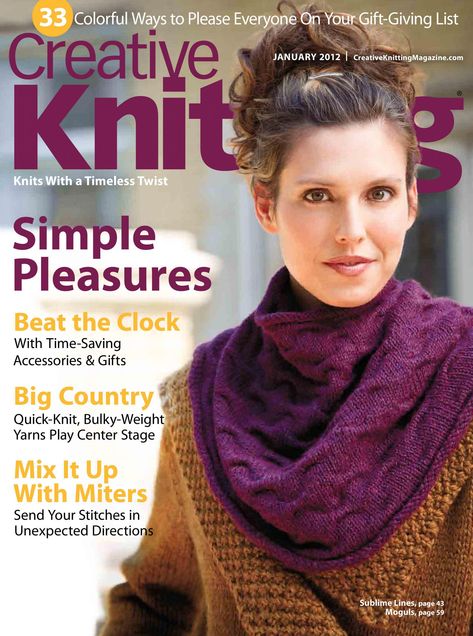 Creative Knitting 2012 01 Creative Knitting, Soutache Necklace, Quick Knits, Crochet Magazine, Knitting Magazine, Free Text, Knitting Books, Knitting Techniques, Easy Knitting