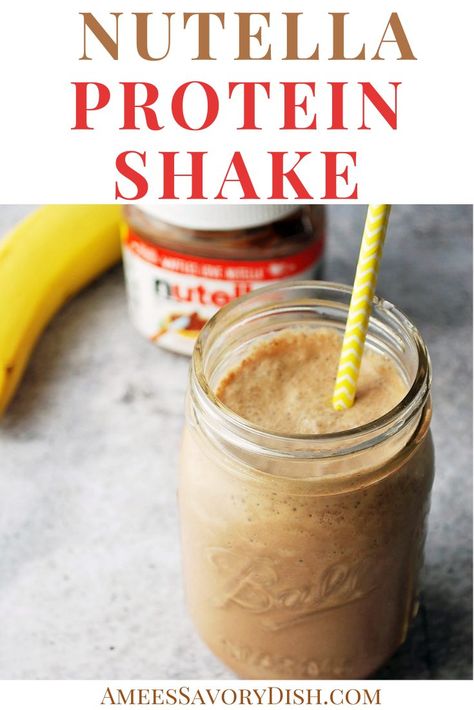 A delicious way to satisfy your Nutella cravings is to make this nutrient-dense Nutella Protein Shake recipe made with whey protein, cocoa, and lightly toasted hazelnuts. Whey Protein Smoothie Recipes, Whey Protein Smoothies, Good Protein Snacks, Best Whey Protein Powder, Protein Shake Recipe, Healthy High Protein Snacks, Whey Protein Shakes, Protein Shakes Recipes, Best Whey Protein