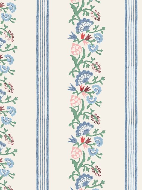 Delicate, dainty and plucked from the floral motifs found on the folk embroideries of Eastern Europe, this small-scale stripe features neat rows of botanicals in colourways of Berry, Citrus and Sage. Price per 10m roll.Roll: 52cm x 10m (20.5" x 10.9y) Vertical repeat: 25cm (9.75") Horizontal Repeat: 52cm (20.5") Match: Half Drop Sample Size: A3 Hanging Method: Paste the wall Non-woven paper Spongeable Made in the UK Printed to order: 14 days All their wallpapers are printed to order and slight v Boho Background, Flower Nursery, Digital Borders Design, Folk Embroidery, Woven Paper, Lino Print, Floral Stripe, Art And Craft, Floral Illustrations