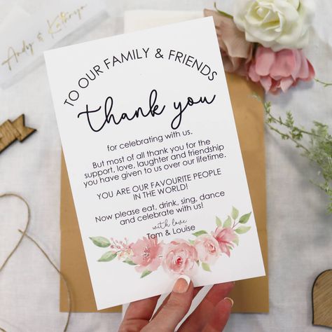 Table Place Cards Wedding, Wedding Thank You Messages, Table Gifts, Wedding Note, Place Setting Cards, Wedding Reception Table Decorations, Wedding Notes, Wedding Messages, Card Table Wedding