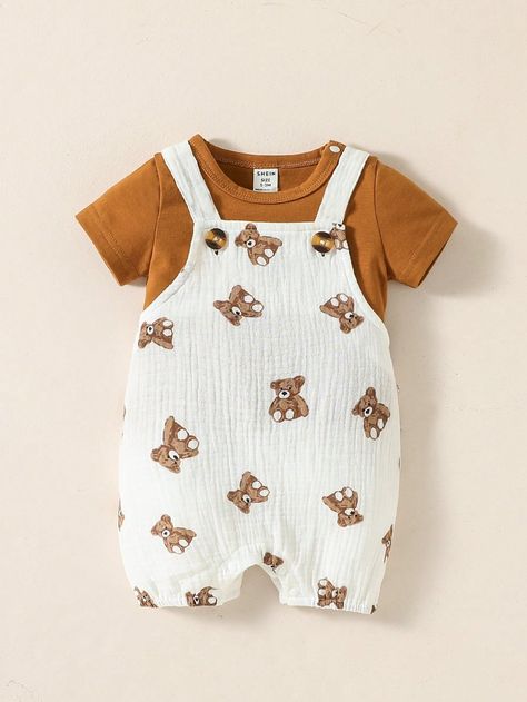 Multicolor  Collar   Cartoon  Embellished Slight Stretch  Baby Boys Clothing Fun Baby Clothes, Cottage Core Baby Clothes, 0 3 Months Baby Clothes Boy, Cute Baby Outfits For Boys, Newborn Baby Outfits Boy, Baby Boy Outfits Newborn Summer, Cute Onesies For Babies, Newborn Outfits Boy, Cool Baby Boy Outfits