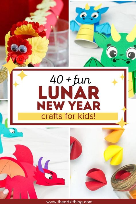 Lunar New Year Crafts for Kids Easy Lunar New Year Crafts For Kids, Chinese New Year Activities For Kids, Lunar New Year Crafts, New Year Activities For Kids, New Year Crafts For Kids, Chinese New Year Kids, News Years Crafts For Kids, New Year Crafts, New Year Activities