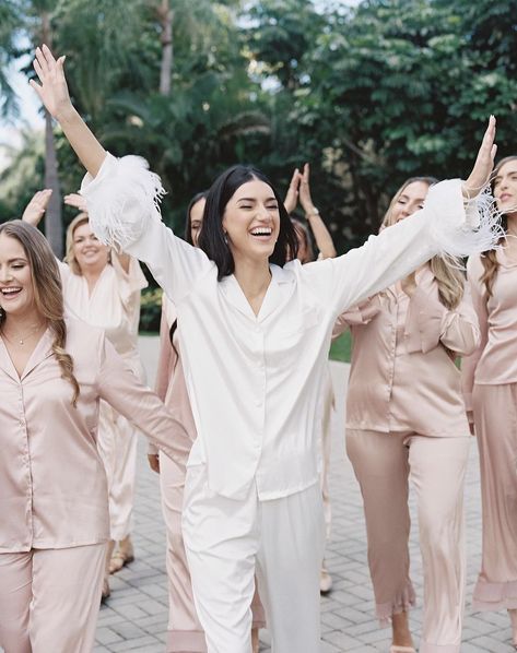 15 ​best bridesmaids pajamas for your wedding morning Bridesmaid Pajama Pictures, Wedding Getting Ready Aesthetic, Bridal Party Getting Ready Pictures, Bridesmaids Pajamas, Bridal Party Pajamas, Pajamas Aesthetic, Bridal Party Getting Ready, Bridesmaid Pajamas, Wild Photography