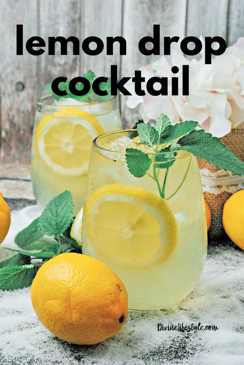 Cocktail Recipe Lemon Drop Lemon Drop Recipe Drinks, Lemondrop Shot Recipe, Lemon Drop Drink, Alcoholic Drinks Vodka, Lemon Drop Martini Recipe, Lemon Drop Recipe, Lemon Drop Shots, Vodka Mojito, Vodka Lemon