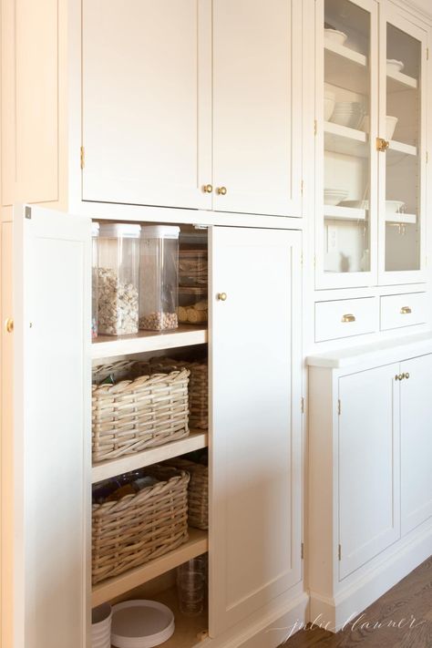 Shaker Cabinets Kitchen, Inset Kitchen Cabinets, Inset Cabinet Doors, Raised Panel Cabinet Doors, Shaker Style Cabinet Doors, Inset Cabinetry, Organize Your Pantry, Raised Panel Cabinets, Julie Blanner