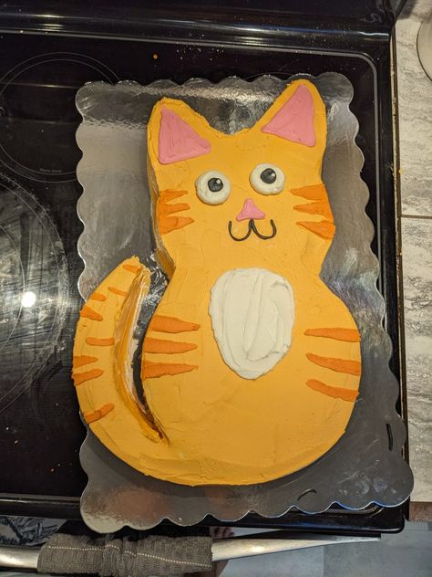 Orange Cat Birthday Cake, Cat Shaped Cake, Orange Cat Cake, Birthday Cake For Cat, Tea Ideas, Cat Cake, Just Cakes, Cat Birthday, 6th Birthday