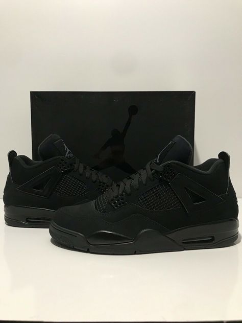 New!!! Air Jordan 4 Retro OG Black Cat (2020)!!! In Original Box!!! High Quality Sneakers!!!! Fast And Free Shipping!!!  NO Returns!!! Returns: Not Accepted!!!  Any Questions Please send us a message!! Thank you.. Jordan Fours, Air Jordan 4 Black Cat, Sneakerhead Room, Swag Hats, Jordan 4 Black, Jordan Retro 4, Jordan 4s, Black Jordans, All Black Shoes