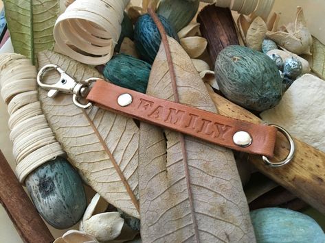 Leather Key Fobs, Saddle Brown, Purse Charms, Leather Key, Vegetable Tanned Leather, Key Fob, Rivets, Leather Working, Key Ring