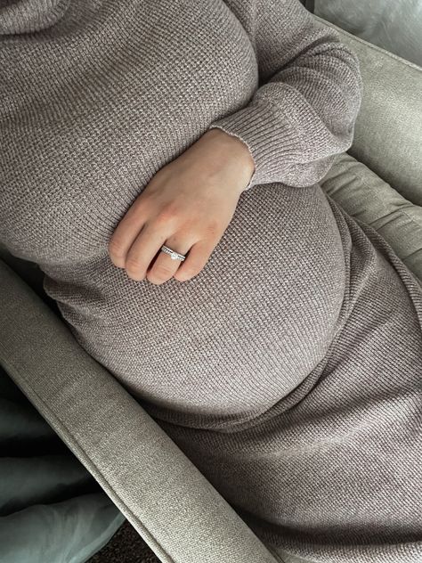 Pregnancy Aesthetic Faceless, Preganacy Pictures Aesthetic, Small Pregnant Belly, Knit Turtleneck Dress, 29 Weeks Pregnant, Cute Pregnancy Pictures, Pregnancy Diary, I Want A Baby, Planning Pregnancy