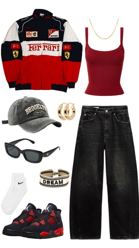 Ferrari Ferrari Outfit, F1 Outfit, Outfit Of The Day, Ferrari, The Day, Wardrobe, Clothes For Women