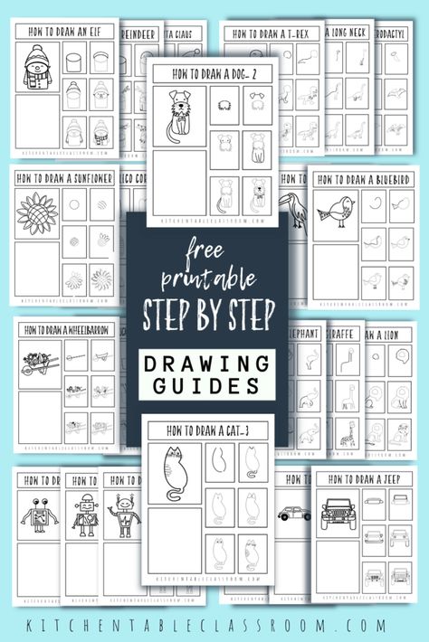 Printable drawing worksheets for kids are free for youto Art Homeschool Ideas, Art Drawing Prompts, Finish The Picture Drawing Free Printable, Echo Drawing Worksheet, 2024 Art For Kids, Echo Drawing Worksheet Free, Kindergarten Art Worksheets Free Printable, Elementary Art Printables, How To Draw For Kindergarten