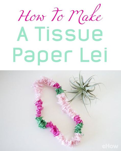 Get in the summer mood with these easy-to-make DIY paper lei necklaces! Whether you're planning a luau or just chilling by the pool or on the sand, this festive project is sure to bring you and those wearing it a smile to their faces. http://www.ehow.com/how_7188691_do-necklace-out-tissue-paper_.html?utm_source=pinterest.com&utm_medium=referral&utm_content=freestyle&utm_campaign=fanpage Luau Leis Diy, Tissue Paper Lei Diy, Make Your Own Hawaiian Lei, Hawaiian Necklace Flower Diy, Paper Flower Lei Diy, How To Make A Lei Diy, How To Make A Hawaiian Lei, How To Make A Lei Flowers, How To Make Leis Hawaii Diy