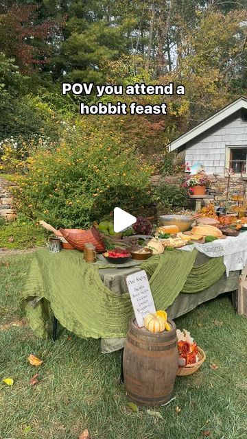 Lotr Second Breakfast, Hobbit Party Activities, Hobbit 33rd Birthday, Hobbit Table Setting, Hobbit Centerpiece, Hobbit Charcuterie Board, Hobbit Garden Party, Hobbit Party Decor, Hobbit Day Party