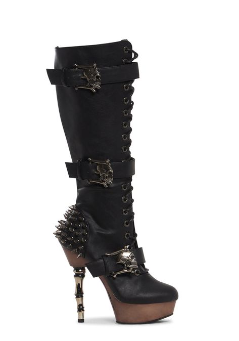 6 Inch High Heels, Gothic Boots Women, Pirate Shoes, Glitter Goth, Indian Boots, Skull Heels, Event Attire, Spiked Heels, Skull Boots