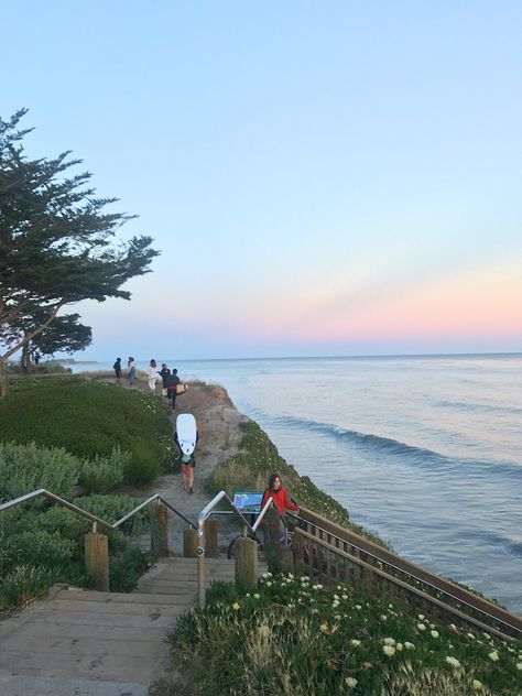 Ocean | Beach | Bluffs | Cliffs | Isla Vista | Santa Barbara | Surfer | Beach Stairs Santa Barbra Aesthetic, Isla Vista Santa Barbara, Santa Barbara California Aesthetic, Uc Santa Barbara Aesthetic, University Of California Santa Barbara, Ucsb College Aesthetic, Beach View Aesthetic, Santa Barbara Aesthetic, University Of Santa Barbara