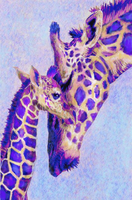 For my grand daughter Hope Giraffe Drawings, Giraffe Bedroom, Baby Giraffes, Artwork Collection, Baby Room Colors, Purple Painting, Giraffe Painting, Loving Mother, Giraffe Nursery