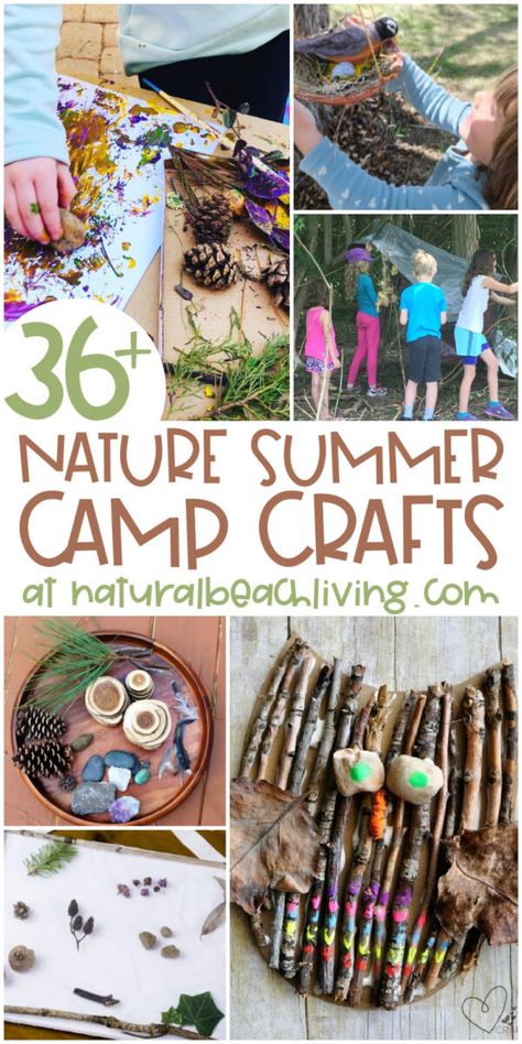 Nature Summer Camp Theme Activities - Natural Beach Living Preschool Explorer Theme Activities, Crafts Using Outdoor Materials, Nature Theme Kindergarten, Nature Activities For Middle Schoolers, Summer Forest School Activities, Nature Theme Crafts Preschool, Nature Theme For Preschool, Nature Toddler Crafts, Nature Themed Activities For Kids