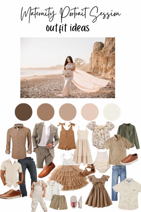 Wardrobe Inspiration for a Neutral Color Pallet for Maternity Portraits curated by a Professional Maternity Photographer. All items LINKED here for your convenience! Neutral Maternity Pictures, Maternity Photoshoot Outfit Ideas, Neutral Color Pallet, Photoshoot Outfit Ideas, Fam Photos, Family Photo Colors, Maternity Photo Outfits, Portrait Color, 2024 Family