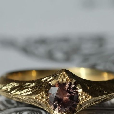 Alice Son on Instagram: "OOAK Sapphire Star Ring 🌟  She’s orangy brown, but you can see glimpses of greens in certain lighting and angles. Dressed in 18k buttery yellow gold and leafy engraved shoulders.  .  #oneofakindsapphire #starsignet #goldsignetring #sapphireengagementring" Pave Band, Gold Signet Ring, Star Ring, Engagement Rings Sapphire, Lab Grown Diamonds, Engagement Ring, Sapphire, Yellow Gold, Engagement Rings